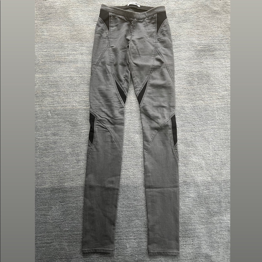 HELMUT LANG GRAY & BLACK SEAMED LEGGINGS